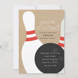 Invitation Bowling fête d'anniversaire