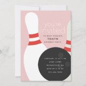 Invitation Bowling fête d'anniversaire (Devant)