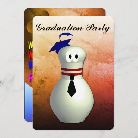 Invitation Bowling Graduation Party (Devant / Derrière)