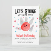 Invitation Bowling Grève Un Anniversaire de enfant Amusant (Debout devant)