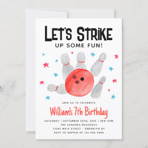 Invitation Bowling Grève Un Anniversaire de enfant Amusant