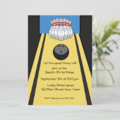 Invitation Bowling Lane, Pins, Ball, Fête (Debout devant)