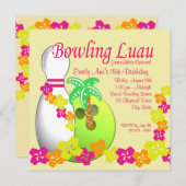 Invitation Bowling Luau (Devant / Derrière)