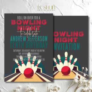 Invitation Bowling Movie Let's Roll Anniversaire Cinéma