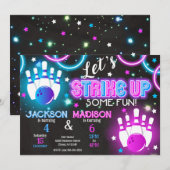 Invitation Bowling Neon Anniversaire Joint (Devant / Derrière)