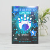 Invitation Bowling Neon Lumineux Garçon Bowling An (Debout devant)