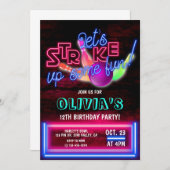 Invitation Bowling Party, Cosmic Bowling, Bowling (Devant / Derrière)