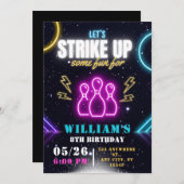 Invitation Bowling Party Invitation, Boy Bowling Anniversaire (Devant / Derrière)