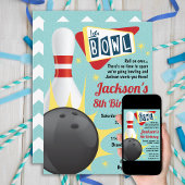 Invitation Bowling Party Retro Tenpin