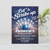 Invitation Bowling Personnalisé Faisons des Strikes pour l'an (Debout devant)