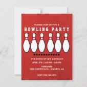 Invitation Bowling Pin fête d'anniversaire (Devant)