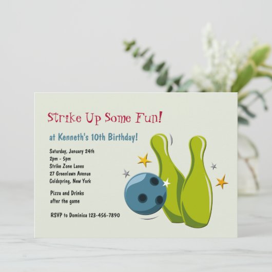 Invitation Bowling Pins (Debout devant)