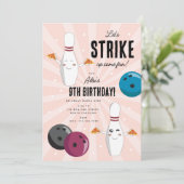 Invitation Bowling Pizza Grève Un Anniversaire de enfant Amus (Debout devant)