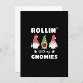 Invitation Bowling Rollin' Avec Mes Gnomies Funny Gnome Premi (Devant / Derrière)