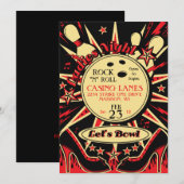 Invitation Bowling Soirée Rockabilly pour Dames (Devant / Derrière)