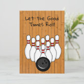 Invitation Bowling Thème Anniversaire Fête (Debout devant)