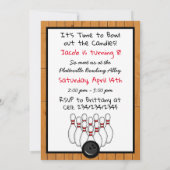 Invitation Bowling Thème Anniversaire Fête (Dos)