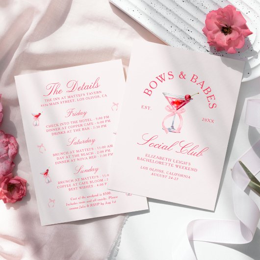 Invitation Bows & Baby Coquette Cerises Bachelorette