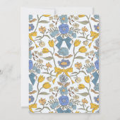 Invitation Bows & Blossoms Blue Yellow Coquette Mariage (Dos)