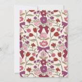 Invitation Bows & Blossoms Magenta Coquette Fête des mariées (Dos)