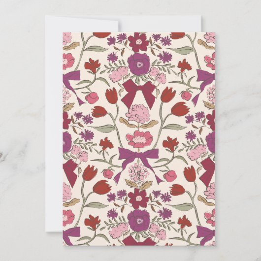 Invitation Bows & Blossoms Magneta Coquette Mariage (Dos)