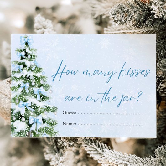 Invitation Bows Christmas How Many Kisses Baby Shower Game