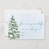 Invitation Bows Christmas How Many Snowballs Baby Shower Game (Devant)
