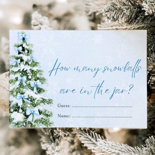 Invitation Bows Christmas How Many Snowballs Baby Shower Game