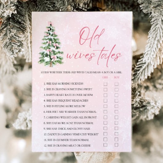 Invitation Bows Christmas Old Wives Tales Baby shower Jeu
