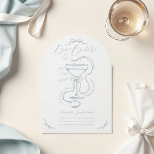 Invitation Bows dessinés Bubbly Cocktail Fête des mariées Arc