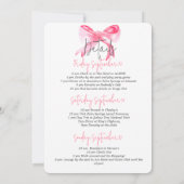 Invitation Bows élégants avant Vows Pink Bachelorette Party (Dos)