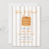 Invitation Bows et Brunch Pancake Stripe Baby shower Brunch (Devant)