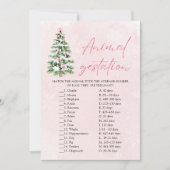 Invitation Bows Noël Animal Gestation Baby shower Jeu (Devant)