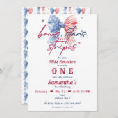 Invitation Bows Stars and Stripes Miss America Girthday (Devant / Derrière)