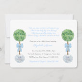 Invitation Box Ball Topiary Baby Boy Poem Douche Party (Devant)