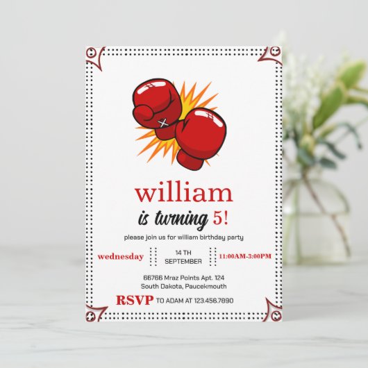 Invitation boxe anniversaire 5e 4e 6e 7e 8e 9e 10e (Debout devant)