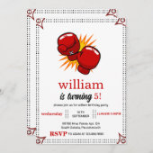 Invitation boxe anniversaire 5e 4e 6e 7e 8e 9e 10e (Devant / Derrière)