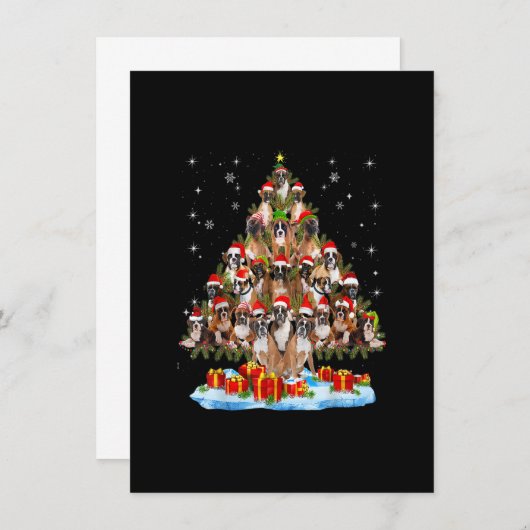 Invitation Boxe chien de Noël Arbre déco sapin de Noël (Devant / Derrière)