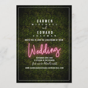 Invitation Boxe des signes Neon du Mariage virtuel Livestream