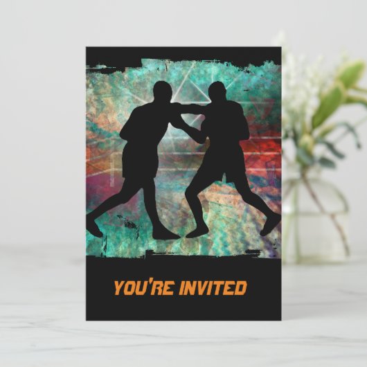 Invitation Boxe dure et graveleuse dans l'anneau (Debout devant)