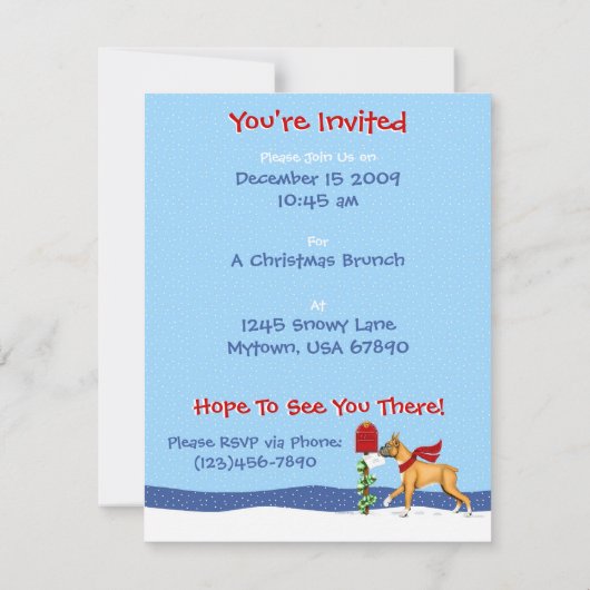 Invitation Boxe Noël (Dos)