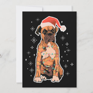 Invitation Boxe Noël Porter le chapeau de Noël Fée de chien d