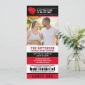 Invitation Boxe rouge Baby shower Couples de billets (Debout devant)