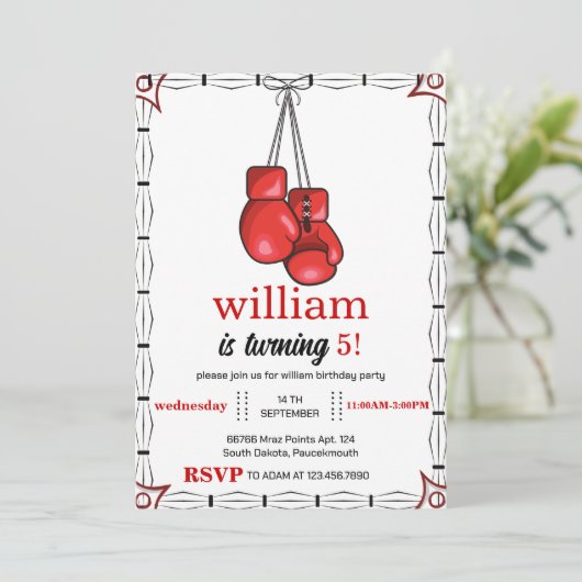 Invitation boxe sportive 5e 6e 7e 8e 9e 10e (Debout devant)