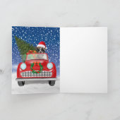 Invitation Boxer Chien Conduite Voiture En Noël De Neige (Intérieur)