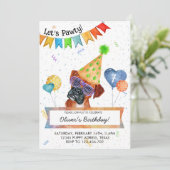 Invitation Boxer Lets Pawty Chien Anniversaire Fête Invitatio (Debout devant)