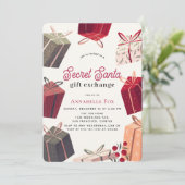 Invitation Boxes Secret Père Noël Cadeaux Vacances (Debout devant)