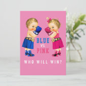 Invitation Boxing Babies Genre Reveal Party (Debout devant)