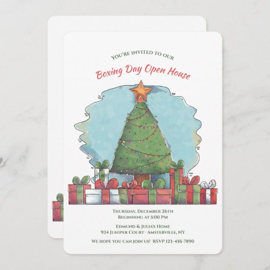 Invitation Boxing Day Tree (Devant / Derrière)