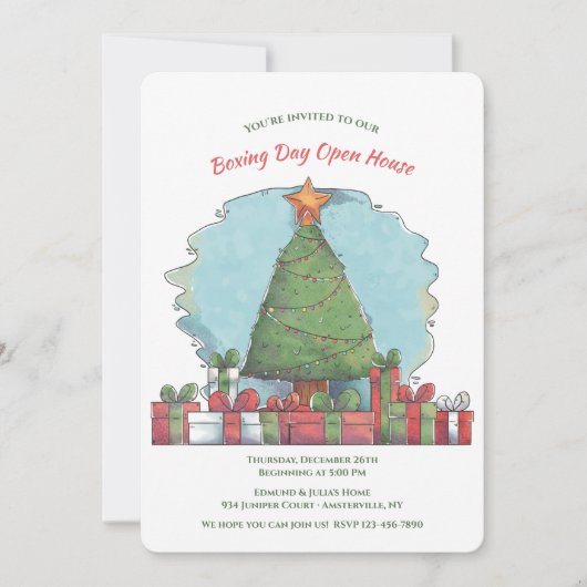 Invitation Boxing Day Tree (Devant)